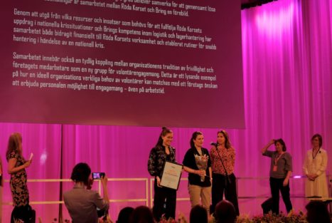 Svenska röda Korset och bring får pris i kategorin Årets insamlare 2018 i kategorin företagssamarbete.